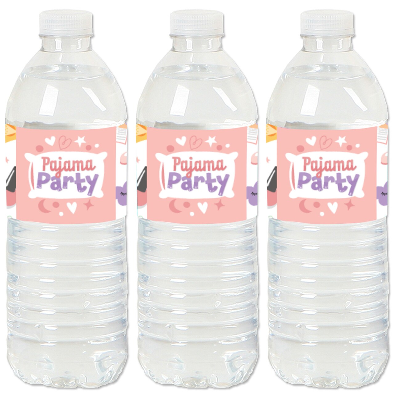 Big Dot of Happiness Pajama Slumber Party - Girls Sleepover Birthday Party Water Bottle Sticker Labels - Set of 20